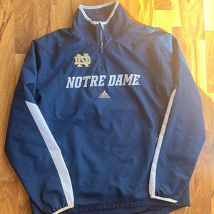 Notre Dame College Windbreaker Unisex Blue Size Large Adidas